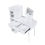 Vanity Dressing Table with LED Mirror & Storage White Makeup Desk Features 3 Drawers, 2 Open 26644603