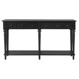 TREXM Entryway Table with 4 Drawers, Retro Console Table with Open Shelf for Entryways, Living N715P202860B