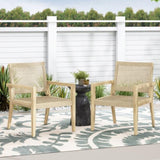 Outdoor Wicker and Acacia Wood Club Chairs, Set of 2, Light Multibrown and Light Brown, 34'' H X 74228.00MLBRN