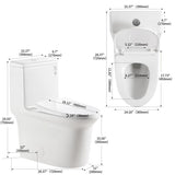 1.1/1.6 GPF Elongated Comfort Height Super Quite Flushing Floor Mounted One-Piece Toilet, CUPC B2724P246931