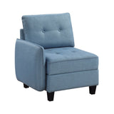 Living Room Furniture One-Arm Chair Blue Tufted Solid Wood Modern Comfort 1pc Modular Piece Chair B011P309912