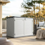 Outdoor Storage Shed, 34 Cu Ft Horizontal Outdoor Storage Cabinet, Lockable Outdoor Storage Box for 04808708