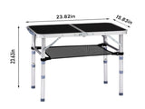 Outdoor Folding Camping Table, 2ft Portable Pinic Table with 3 Adjustable Height, Small Aluminum 66215445