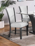 ZUN 2pc Contemporary Glam Upholstered Dining Side Chair Padded Dove Gray Fabric Upholstery Seat Back B011P151401