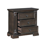 Elegant Design 3-Drawers Nightstand Traditional Vintage Bedroom Furniture 1pc Espresso Finish B011P224821