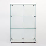 ZUN Two Door Glass Cabinet Glass Display Cabinet with 3 Shelves, White 81861862