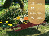 2 In 1 Wheelbarrow PlanterWooden Wagon Planter with 9 Magnetic Accessories for Garden Yard 42531482