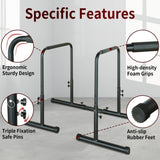 ZUN Power Tower Dip Station Pull Up Bar Stand Adjustable Height Heavy Duty Multi-Function Fitness 27811779