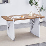 ZUN Natural Wood Grain MDF Dining Table - 55"x31.5" Stable Design.Suitable For Various Modern Home Decor W2920P232766