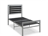 Modern Metal Platform Bed Frame with Headboard & Footboard, Heavy-Duty Steel Slat Support, No Box B2771P498514