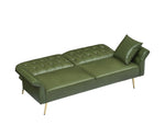 ZUN 67.71 Inch Faux leather sofa bed with adjustment armres W2290P152928