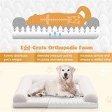 ZUN 36" Orthopedic Dog Bed,Egg-Foam Dog Crate Bed with 3-Side Bolster and Removable Washable Bed 95658556