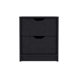 Basilea 2 Drawers Nightstand , End Table, Side Table Pull Out System -Black B07092138