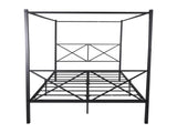 Metal Canopy Bed Frame, Platform Bed Frame Queen with X Shaped Frame Queen Black 91103073