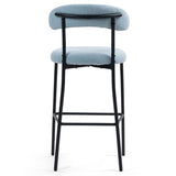 26'' Counter height bar stools Teddy fabric cover kitchen island counter bar stool with black powder 75733996