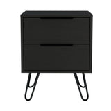Augusta 2 Nightstand , End Table, Side Table Four Legs, Two Drawers -Black B20092070