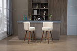 ZUN COOLMORE Counter Height Bar Stools Set 2 for Kitchen Counter Solid Wood Legs with a fixed height W153968291