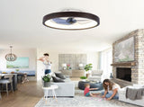 20" Modern Flush Mount Ceiling Fans with Lights Kit , 3000-6500K Dimmable LED Fan Light, 6 W3596P458001