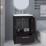 Bathroom Vanity with Sink, 2 Doors, 1 Drawer, Black Wengue B097P350324