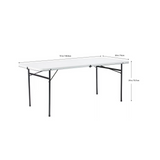 6 Foot Bi-Fold Plastic Folding Table, White 64108355