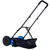 14-Inch 5-Blade Push Reel Lawn Mower with Grass Catcher, BLUE COLOR 85771439