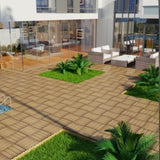 Patio Floor Tiles Pack of 22 WPC Wood-Plastic Composite Patio Deck Tiles DIY Interlocking Decking W206P201284
