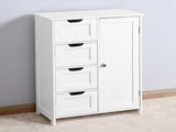 White Bathroom Storage Cabinet, Floor Cabinet with Adjustable Shelf and Drawers 31906358