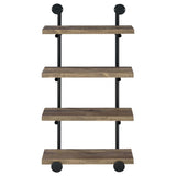 Black and Rustic Oak 4-tier Wall Shelf B062P145690