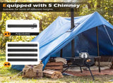 Portable Foldable Wood Burning Tent with 5 Sections Chimney, Heavy Duty Carbon Steel Camping 76927627
