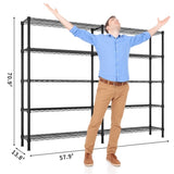 58''W Adjustable Storage Shelves 1500LBS NSF Wire Shelving Unit 5 Tier Metal Shelving for Storage 27764332