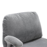 Chair with Wheels and Flip Arms-Comfy Fabric Cross Legged Office Chair with Thick Cushion&Wide Seat, 67061151