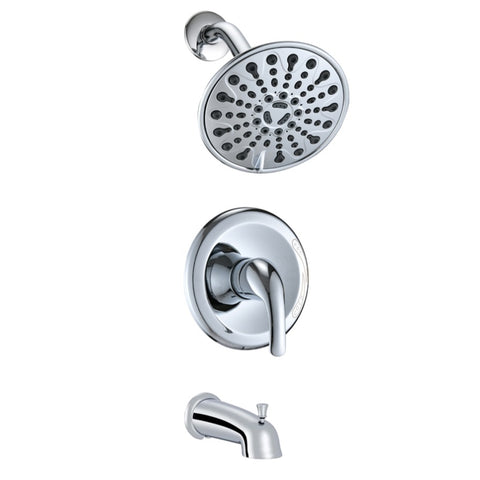 ZUN Single Handle 6-functions Shower Head Set with Tub Spout W121949142