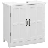 Bathroom Sink Cabinet, Pedestal Sink Cabinet with Adjustable Shelf, White-AS 25673696
