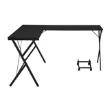 Black L-shaped Computer Desk with CPU Holder B062P184554