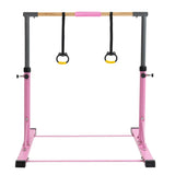 ZUN Gymnastic Bar Set Gymnastics Horizontal Bar Gymnastics Kip Bar for Kids Home Use, Pink 46810802