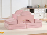 14 PCS Modular Kids Play Couch, Child Sectional Sofa, Versatile Toddler Soft Building Blocks Sofa W3523P450225