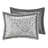 8 Piece Jacquard Comforter Set Silver/Silver Cal King B035128888