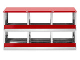 Chicken Nesting Boxes, 6 Compartment Metal Poultry Nest Box Wall Mount for Chickens Hens Ducks, Red 77096933
