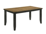 1pc Contemporary Style Dining Rectangular Table with18" Leaf Tapered Block Feet Wheat Charcoal B011P160496