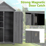 Outdoor Storage Cabinet, Garden Wood Tool Shed, Outside Wooden Shed Closet with Shelves and Latch 39850941