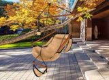Oxford Cloth Hardwood With Cup Holder Wooden Stick Perforated 100kg Seaside Courtyard Oxford Cloth 12565067