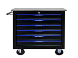 6 DRAWERS MULTIFUNCTIONAL TOOL CART WITH WHEELS-BLACKBLUE W1102P182235