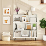 8 Cube Bookcase 3-Tier Modern Storage Organizer with 5 Metal Legs Bookshelves 93527657