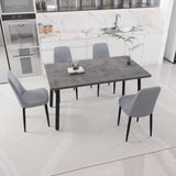 55.12-70.87" expandable rectangular dining table that can accommodate 4-6 people, equipped with 4 PU 15291236