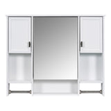 ZUN 35'' x 28'' Modern Wall Mounted Bathroom Storage Cabinet, Bathroom Wall Cabinet with Mirror, 20410048