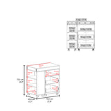 Loris Extendable Desk with Two Drawers, Open Shelves, and Sliding Mechanism B128P263731