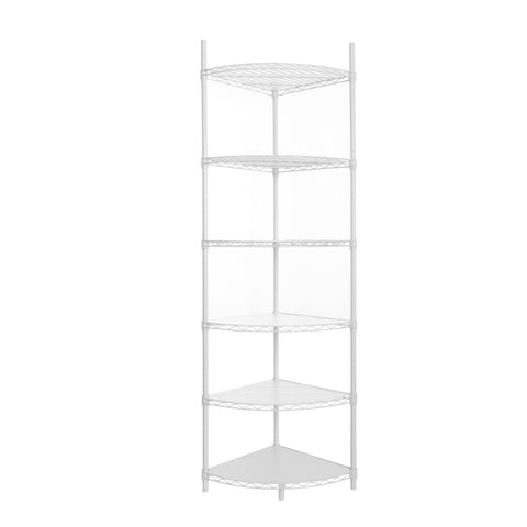 ZUN 6 Tier Shelf Corner Wire Shelf Rack Adjustable Metal Heavy Duty Free Standing Corner Storage Display W155065920