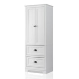 ZUN FCH MDF Spray Paint 2 Doors 2 Pumps Bathroom Cabinet White 39177624