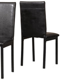 Noyes Faux Leather Seat Metal Frame Dining Chairs, Set of 4, Black T2574P164524