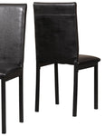 ZUN Faux Leather Seat Metal Frame Dining Chairs, Set of 4, Black 23477404